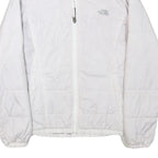 THE NORTH FACE Womens White Jacket M Polyester Blend Plain Outdoor Zip Warm