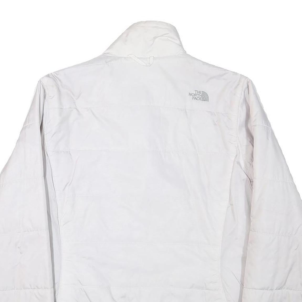 THE NORTH FACE Womens White Jacket M Polyester Blend Plain Outdoor Zip Warm