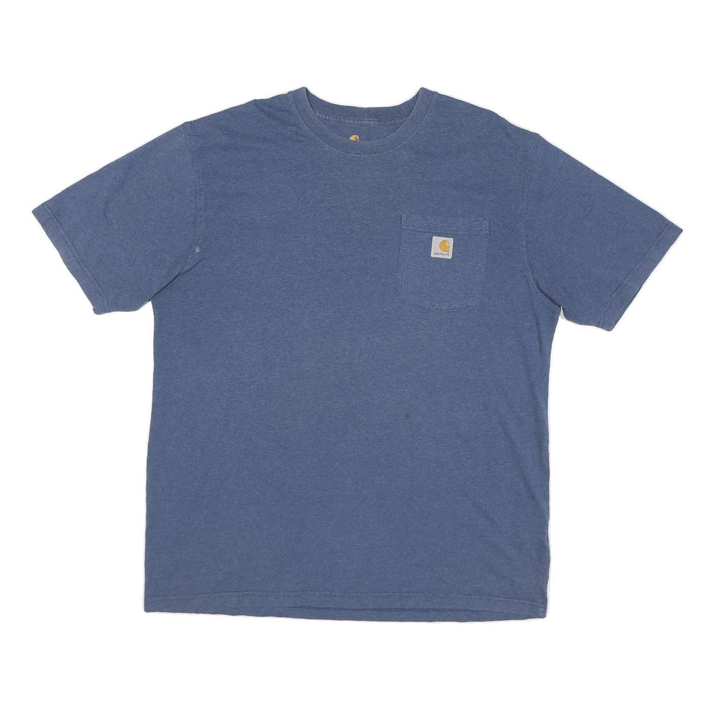 CARHARTT Mens Blue Pocket T-Shirt L Short Sleeve Crew Neck Classic Cotton Blend