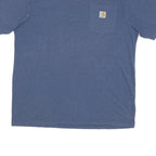 CARHARTT Mens Blue Pocket T-Shirt L Short Sleeve Crew Neck Classic Cotton Blend