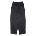 Pleated Striped Womens Trousers Black Loose Tapered W27 L30