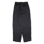 Pleated Striped Womens Trousers Black Loose Tapered W27 L30