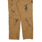 CARHARTT Mens Cotton Blend Brown Relaxed Tapered Trousers W36 L32 Workwear