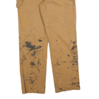 CARHARTT Mens Cotton Blend Brown Relaxed Tapered Trousers W36 L32 Workwear