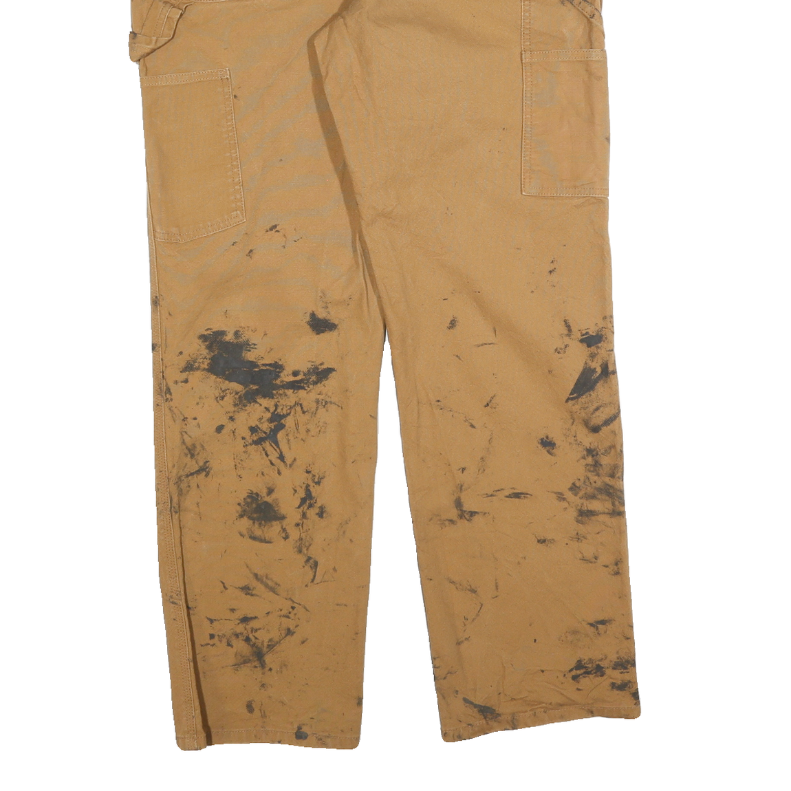 CARHARTT Mens Cotton Blend Brown Relaxed Tapered Trousers W36 L32 Workwear