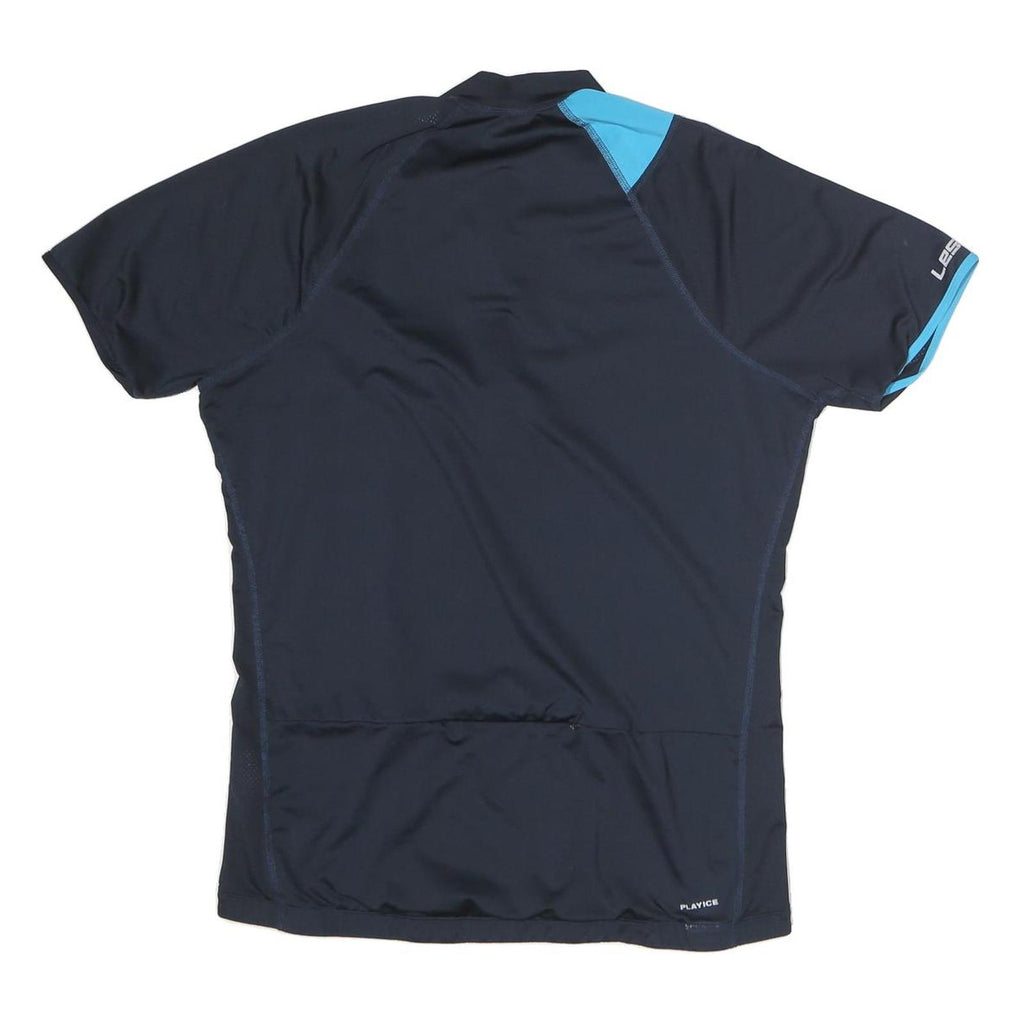 REEBOK Mens Blue & Black Graphic T-Shirt L Short Sleeve Crew Neck Sports