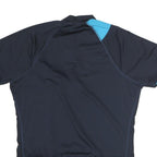 REEBOK Mens Blue & Black Graphic T-Shirt L Short Sleeve Crew Neck Sports