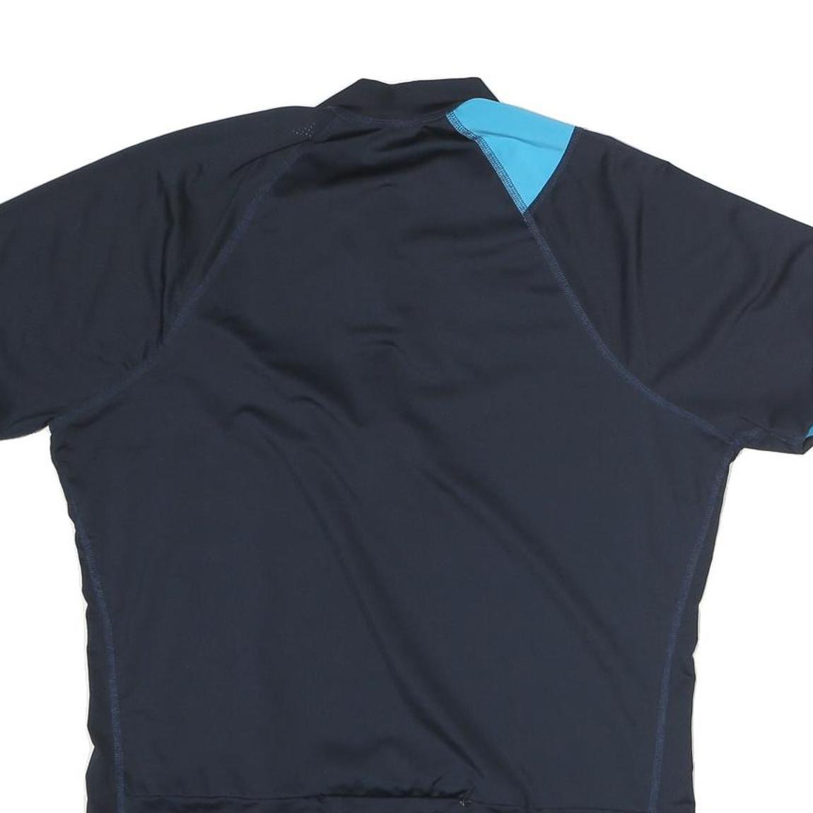 REEBOK Mens Blue & Black Graphic T-Shirt L Short Sleeve Crew Neck Sports