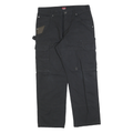 WRANGLER Mens Black Cotton Blend Regular Cargo Work Trousers W32 L30