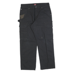 WRANGLER Mens Black Cotton Blend Regular Cargo Work Trousers W32 L30
