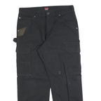 WRANGLER Mens Black Cotton Blend Regular Cargo Work Trousers W32 L30