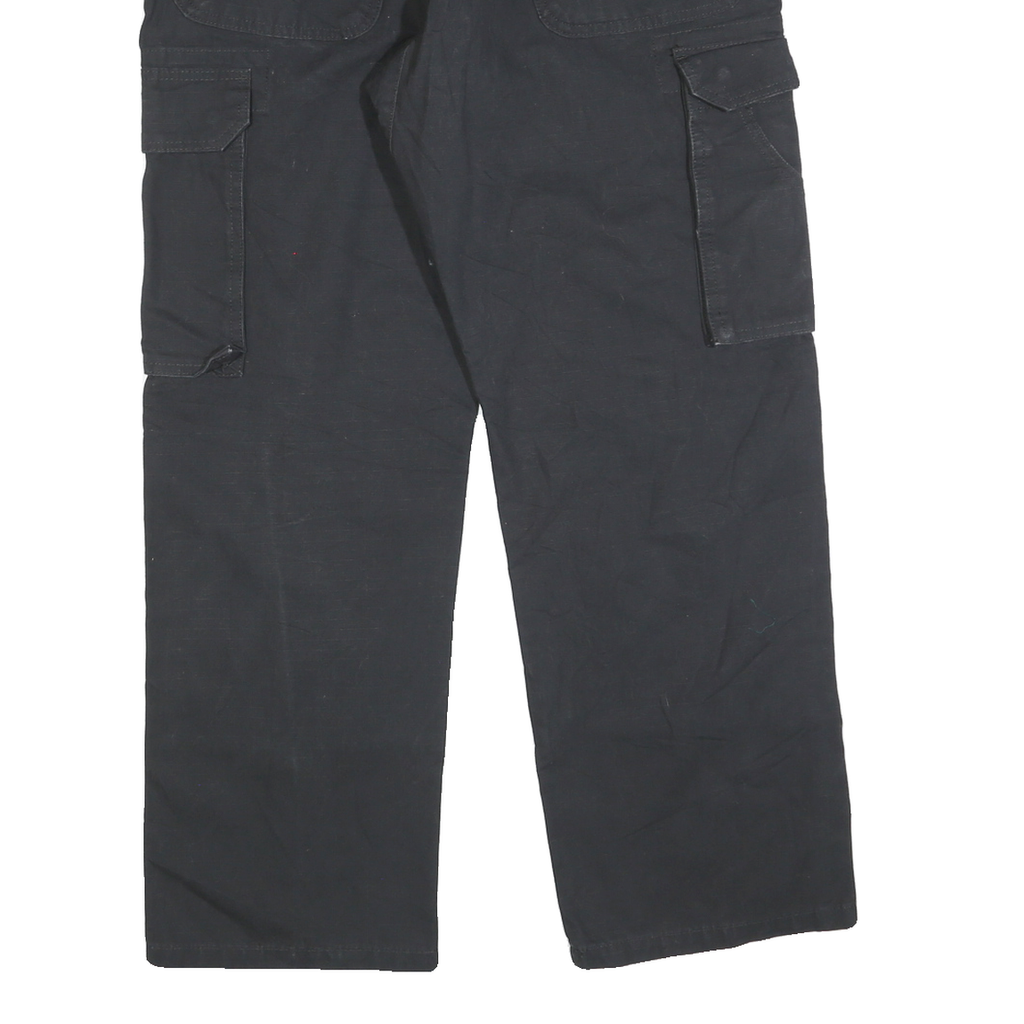 WRANGLER Mens Black Cotton Blend Regular Cargo Work Trousers W32 L30