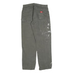 DICKIES Mens Regular Fit Jeans Grey Cotton Blend W36 L34 Workwear Utility Zip