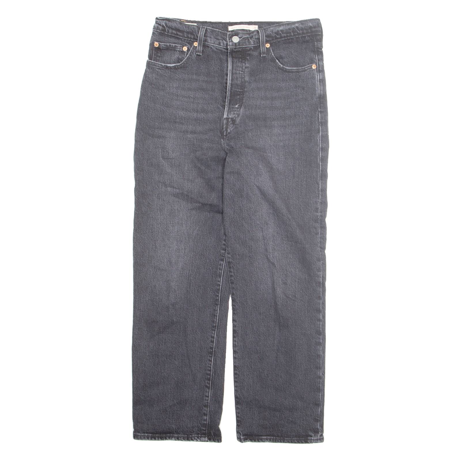 LEVI'S Womens Jeans Black Regular Straight W29 L27