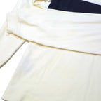 NAUTICA Mens White & Navy Plain Pullover Crew Neck Basic Knit XL Jumper Cotton