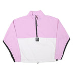 DKNY Womens Pink & White Colourblock Half Zip L Sweatshirt Outerwear