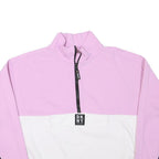 DKNY Womens Pink & White Colourblock Half Zip L Sweatshirt Outerwear