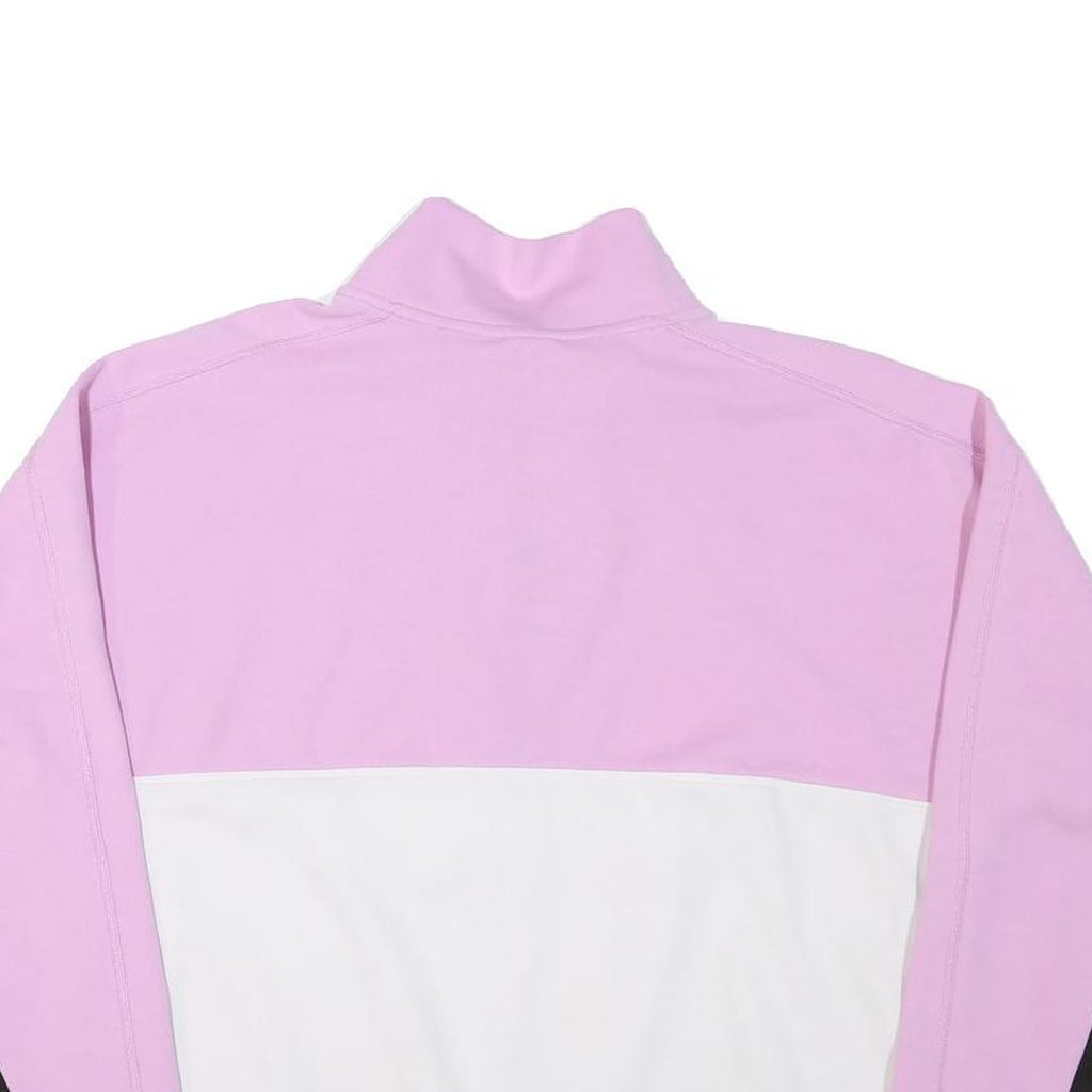 DKNY Womens Pink & White Colourblock Half Zip L Sweatshirt Outerwear