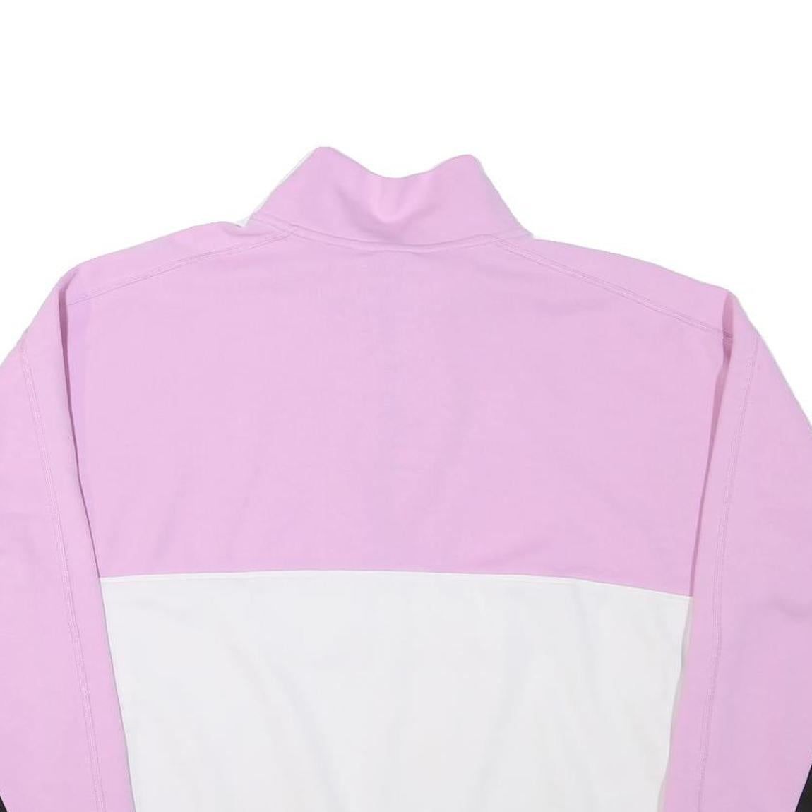 DKNY Womens Pink & White Colourblock Half Zip L Sweatshirt Outerwear