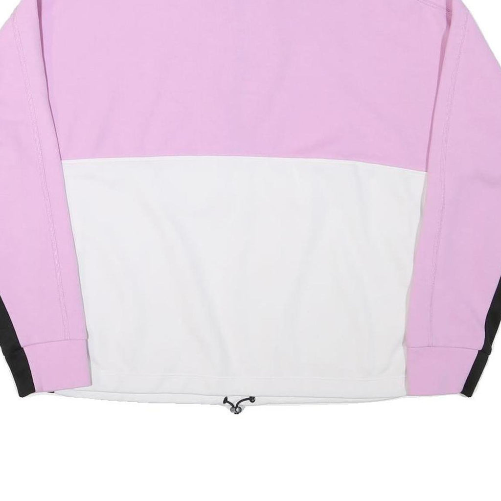 DKNY Womens Pink & White Colourblock Half Zip L Sweatshirt Outerwear