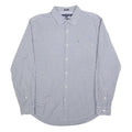 TOMMY HILFIGER Mens Blue Check Shirt L Cotton Blend Long Sleeve Button Collar