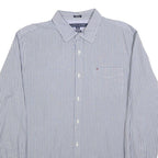 TOMMY HILFIGER Mens Blue Check Shirt L Cotton Blend Long Sleeve Button Collar