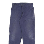 CARHARTT Mens Cotton Blend Blue Workwear Regular Fit Straight Trousers W36 L34
