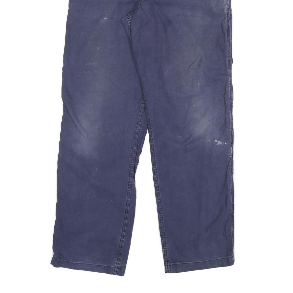 CARHARTT Mens Cotton Blend Blue Workwear Regular Fit Straight Trousers W36 L34