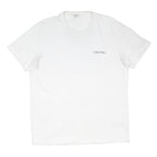 CALVIN KLEIN Mens White XL Plain Short Sleeve Crew Neck Cotton Blend Jersey