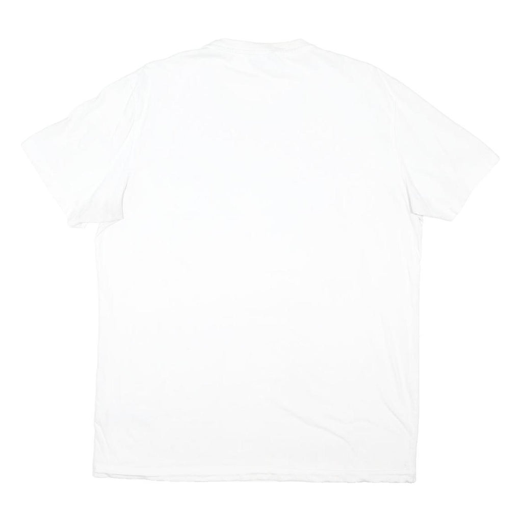 CALVIN KLEIN Mens White XL Plain Short Sleeve Crew Neck Cotton Blend Jersey