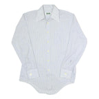 BVD Mens White & Grey Stripe Shirt S Classic Cotton Blend Casual Button Up