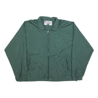 CHAMPION Mens Green Nylon Zip Jacket XL Plain Lightweight Casual Sportswear