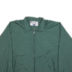 CHAMPION Mens Green Nylon Zip Jacket XL Plain Lightweight Casual Sportswear