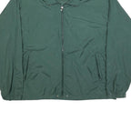 CHAMPION Mens Green Nylon Zip Jacket XL Plain Lightweight Casual Sportswear