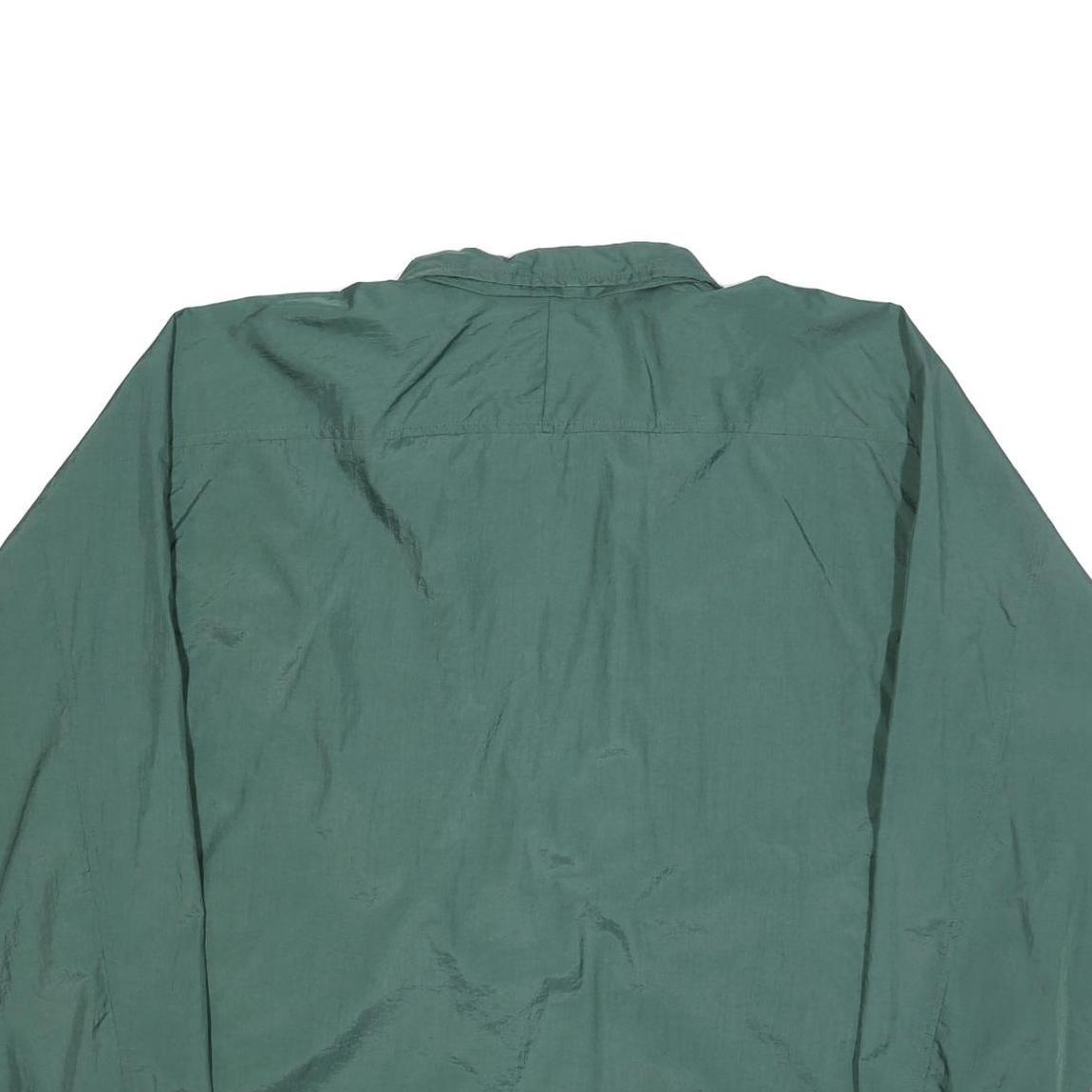 CHAMPION Mens Green Nylon Zip Jacket XL Plain Lightweight Casual Sportswear