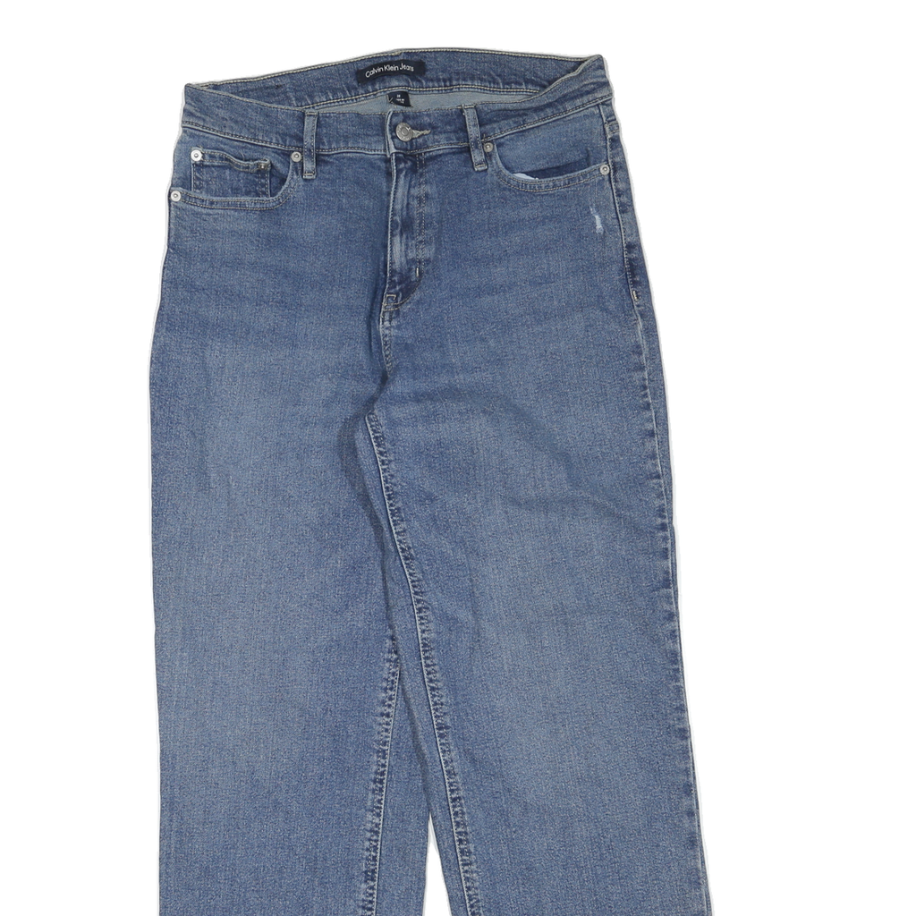 CALVIN KLEIN JEANS Womens Regular Fit Straight Blue Denim Jeans W28 L29 Classic