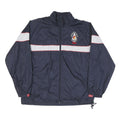 NATIONAL GUARD Mens Navy Blue & White Track Jacket L Polyester Blend Zip