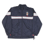 NATIONAL GUARD Mens Navy Blue & White Track Jacket L Polyester Blend Zip