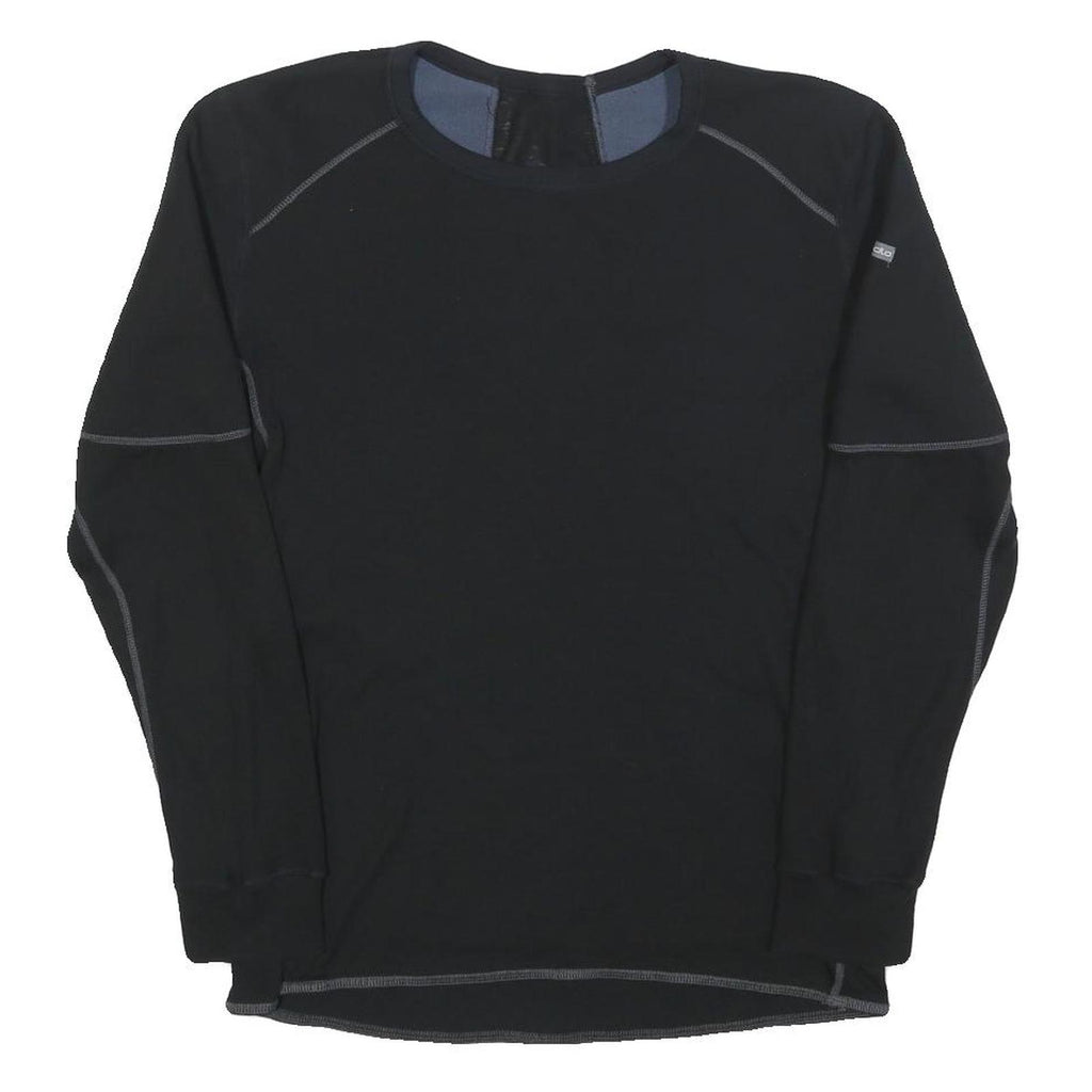 ODLO Mens Black Cotton Blend Crew Neck Sweatshirt S Performance Activewear
