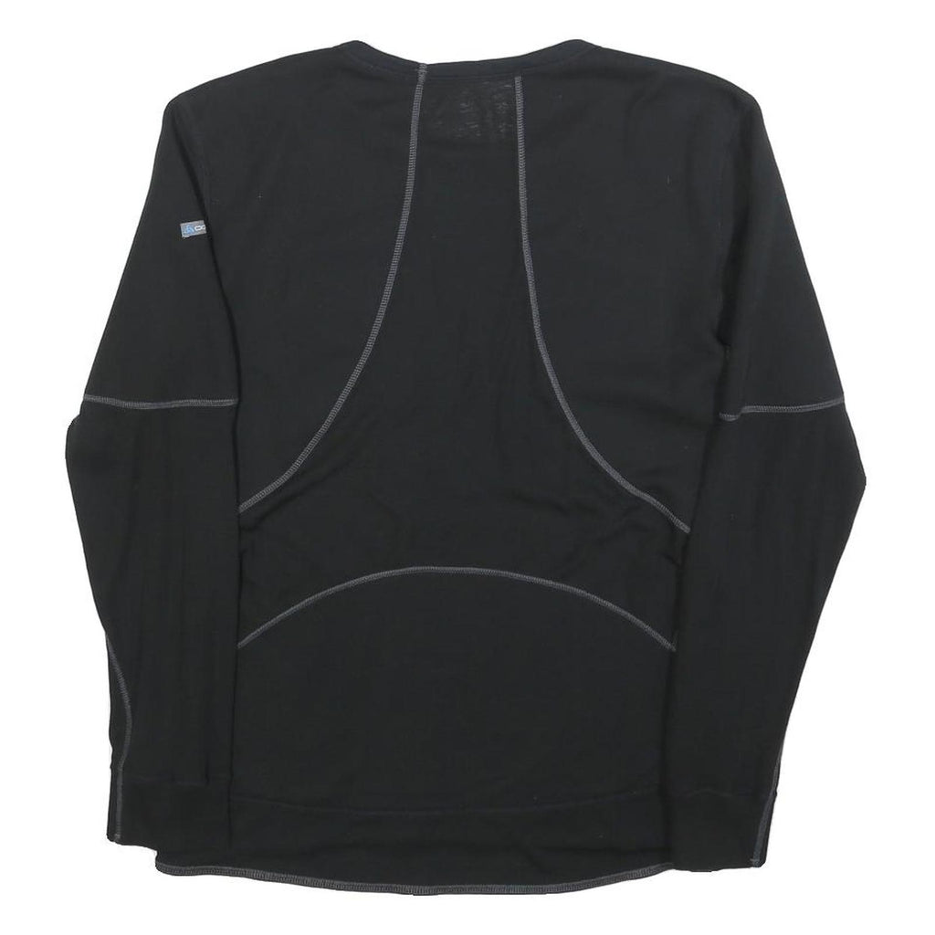 ODLO Mens Black Cotton Blend Crew Neck Sweatshirt S Performance Activewear