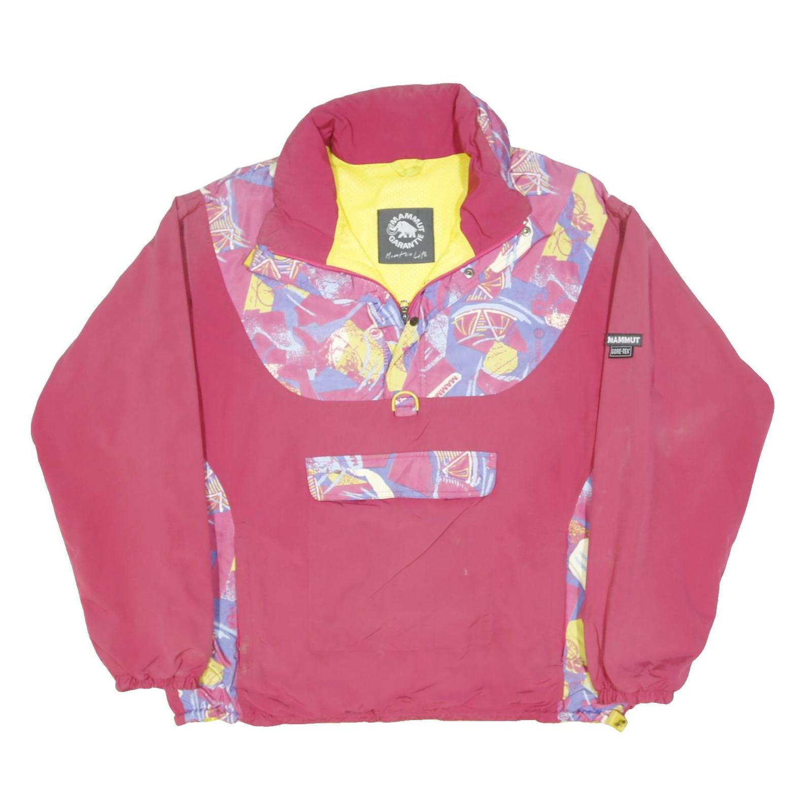 MAMMUT Womens Red & Multi Print Outdoor Jacket M Polyester Blend Zip Gore-Tex