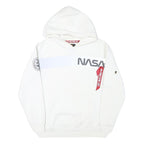ALPHA INDUSTRIES Mens White NASA Pullover Hoodie M Space Flight Graphic