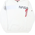 ALPHA INDUSTRIES Mens White NASA Pullover Hoodie M Space Flight Graphic