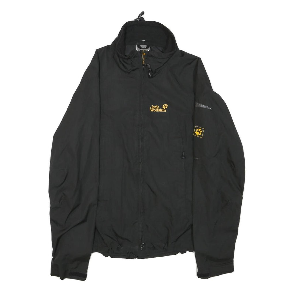 JACK WOLFSKIN Mens Black Outdoor Jacket S Polyester Plain Lightweight Zip Up