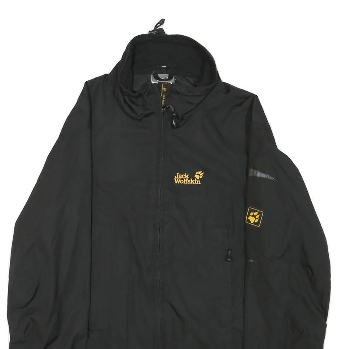 JACK WOLFSKIN Mens Black Outdoor Jacket S Polyester Plain Lightweight Zip Up