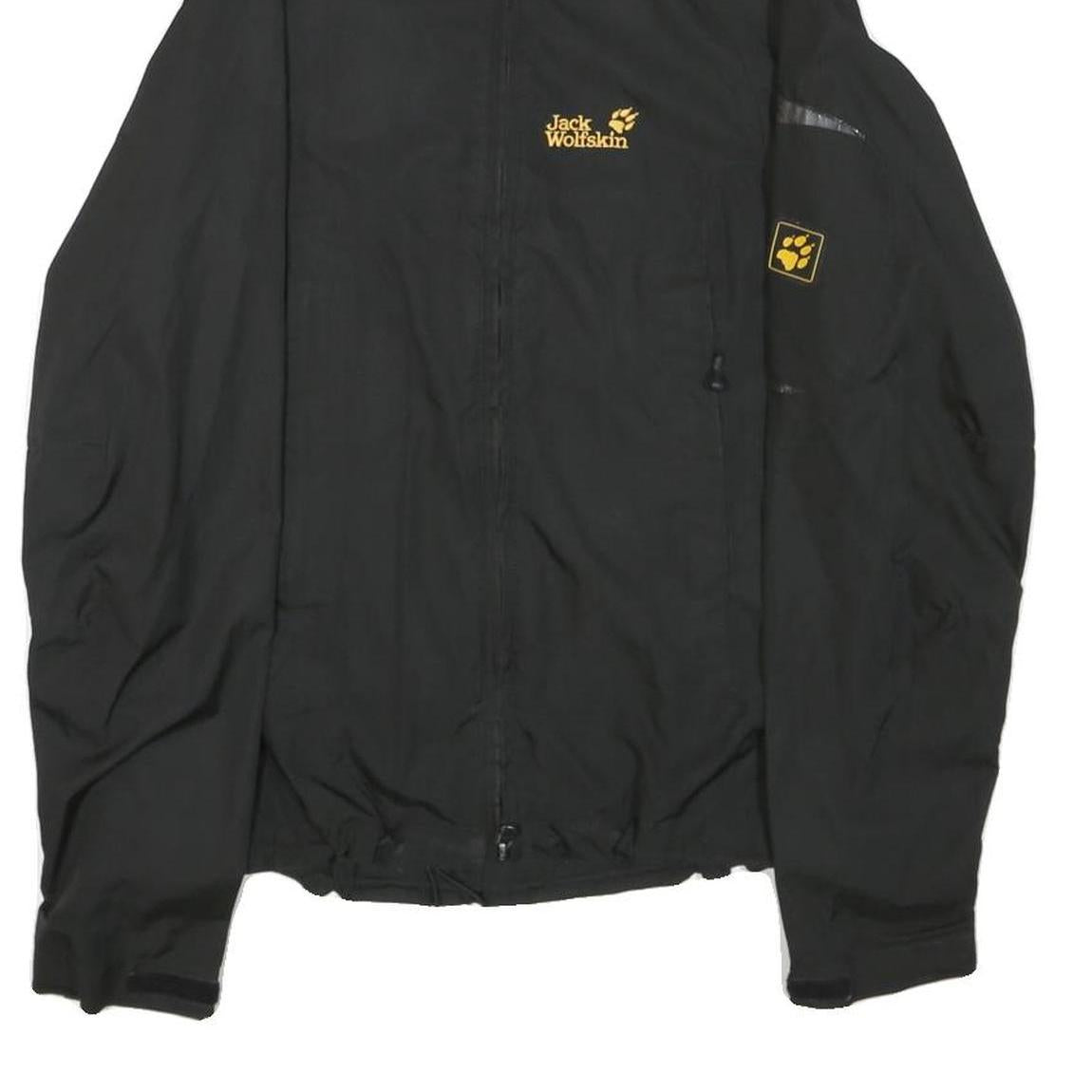 JACK WOLFSKIN Mens Black Outdoor Jacket S Polyester Plain Lightweight Zip Up