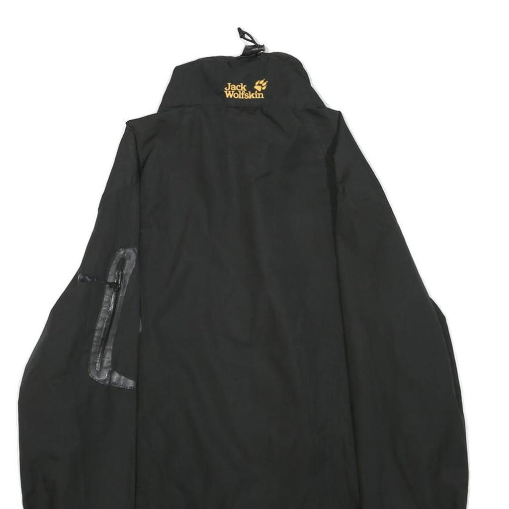 JACK WOLFSKIN Mens Black Outdoor Jacket S Polyester Plain Lightweight Zip Up
