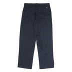 DICKIES Mens Polyester Blend Navy Regular Straight Trousers W32 L30 Workwear Zip