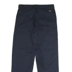 DICKIES Mens Polyester Blend Navy Regular Straight Trousers W32 L30 Workwear Zip