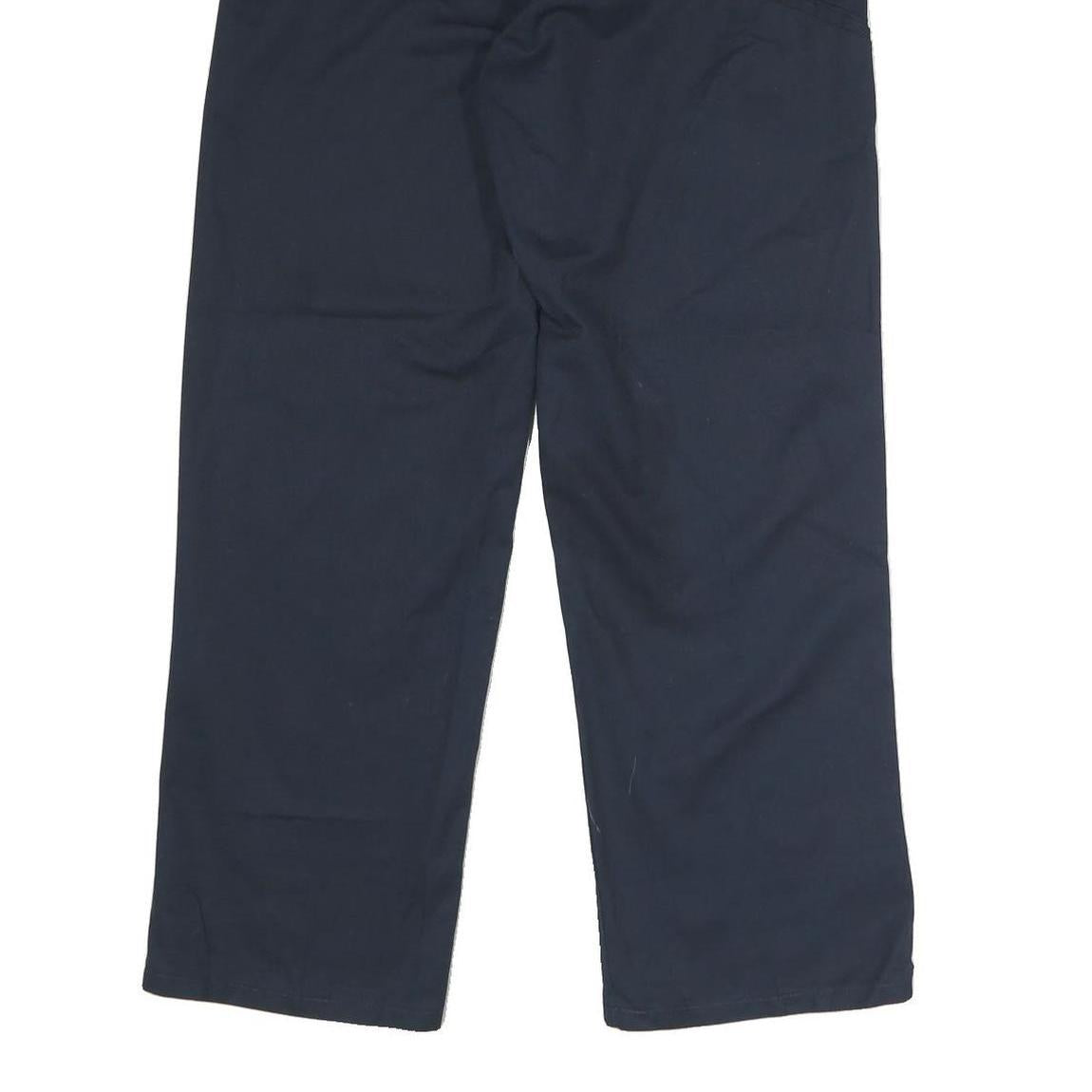 DICKIES Mens Polyester Blend Navy Regular Straight Trousers W32 L30 Workwear Zip